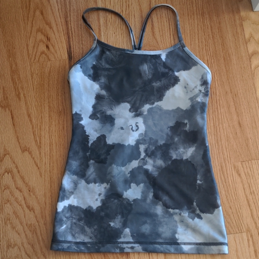 Lululemon size 2 gray power Y tank old print
